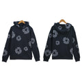 Black Denim Tears Cotton Wreath Hoodie - Tonal Print Streetwear